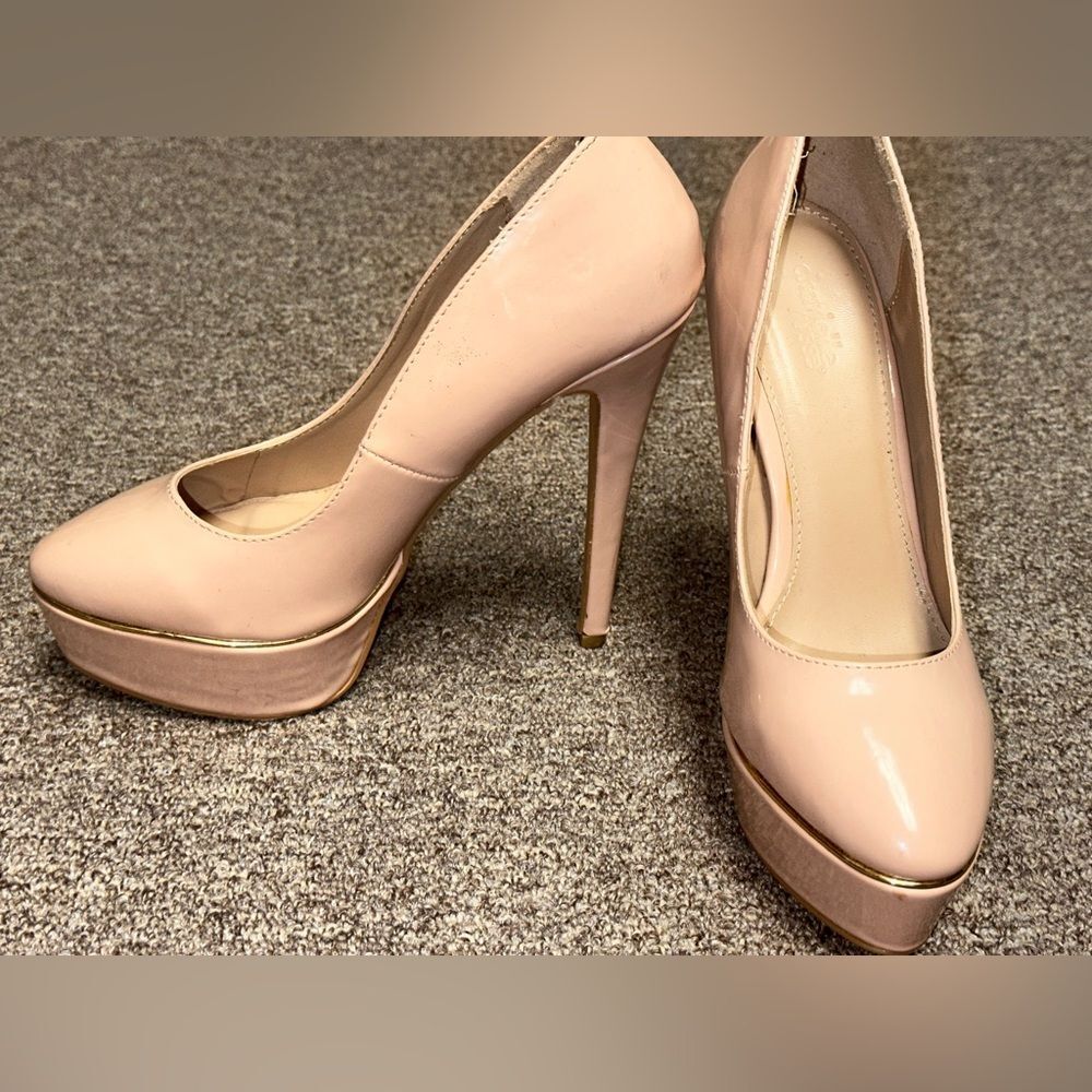 Charlotte Russe Patent Leather Nude Platform Heels